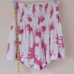 Rare Koch “Erica” White and Pink Jaguar Print Skort